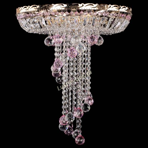 Люстра Диана №6 Шар 40 розовая в Саратове Гусь Хрустальный
