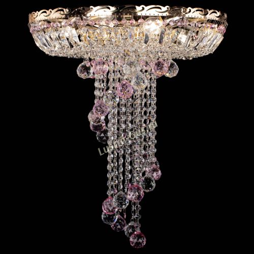 Люстра Диана №6 Шар 40 розовая в Саратове Гусь Хрустальный