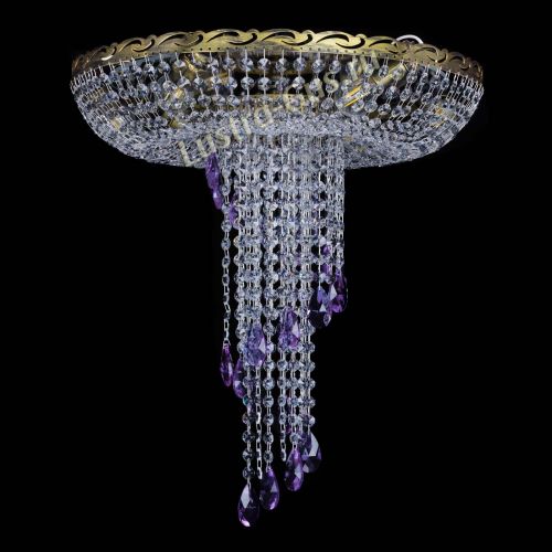 Люстра Диана №6 журавлик фиолетовая под бронзу  в Саратове Гусь Хрустальный