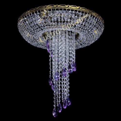 Люстра Диана №6 журавлик фиолетовая под бронзу  в Саратове Гусь Хрустальный