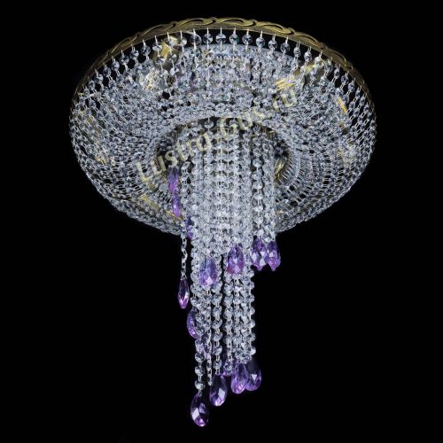 Люстра Диана №6 журавлик фиолетовая под бронзу  в Саратове Гусь Хрустальный