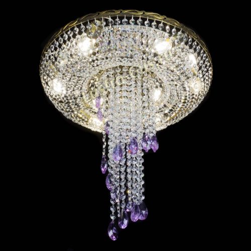 Люстра Диана №6 журавлик фиолетовая под бронзу  в Саратове Гусь Хрустальный