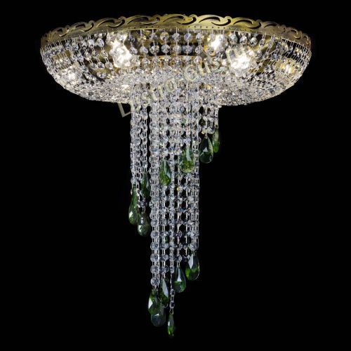 Люстра Диана №6 журавлик зеленая под бронзу  в Саратове Гусь Хрустальный