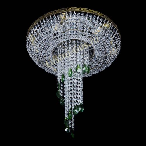 Люстра Диана №6 журавлик зеленая под бронзу  в Саратове Гусь Хрустальный