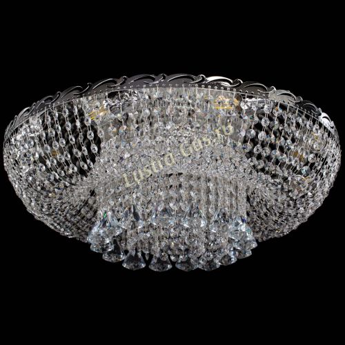 Люстра Диана конусы, диаметр - 600 мм, цвет- серебро Гусь Хрустальный