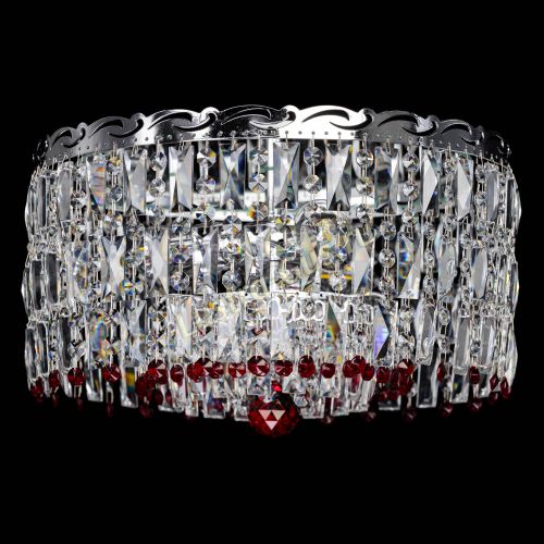 Люстра Диана Пластинка №3 красная в Саратове Гусь Хрустальный