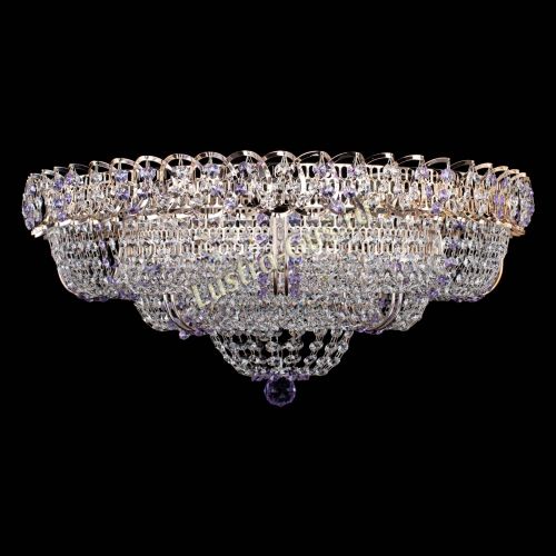 Люстра Двойное Кольцо Классика №6 фиолетовая в Саратове Гусь Хрустальный