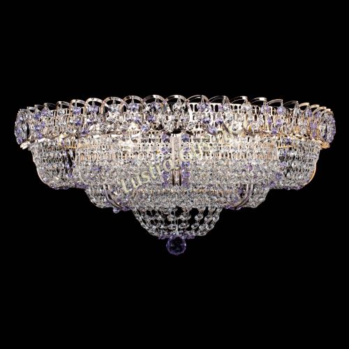 Люстра Двойное Кольцо Классика №6 фиолетовая в Саратове Гусь Хрустальный