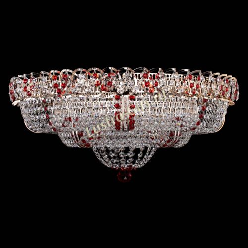 Люстра Двойное Кольцо Классика №6 красная в Саратове Гусь Хрустальный