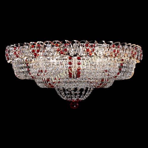 Люстра Двойное Кольцо Классика №6 красная в Саратове Гусь Хрустальный