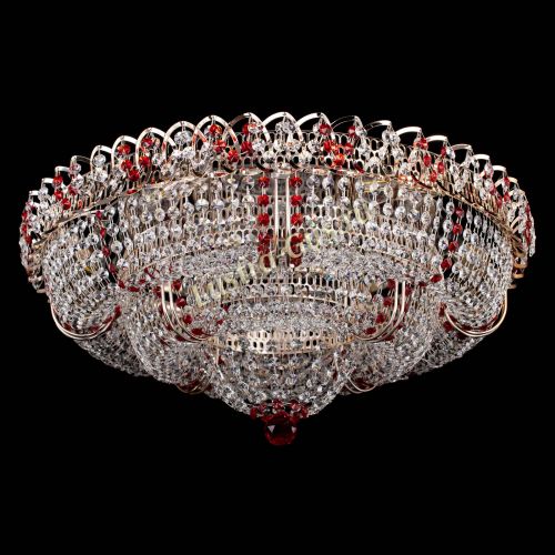 Люстра Двойное Кольцо Классика №6 красная в Саратове Гусь Хрустальный