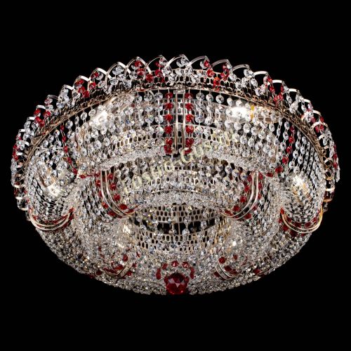 Люстра Двойное Кольцо Классика №6 красная в Саратове Гусь Хрустальный