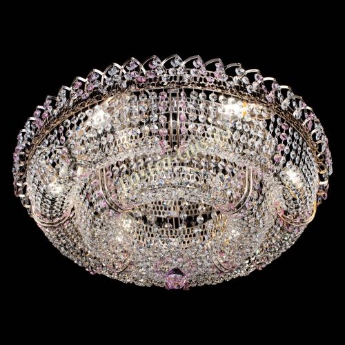 Люстра Двойное Кольцо Классика №6 розовая в Саратове Гусь Хрустальный