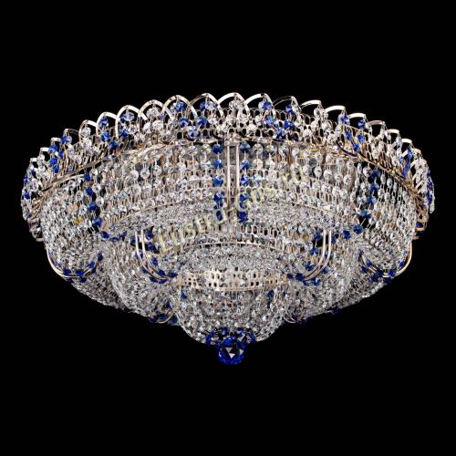 Люстра Двойное Кольцо Классика №6 синяя в Саратове Гусь Хрустальный