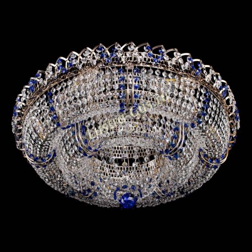 Люстра Двойное Кольцо Классика №6 синяя в Саратове Гусь Хрустальный