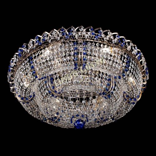 Люстра Двойное Кольцо Классика №6 синяя в Саратове Гусь Хрустальный