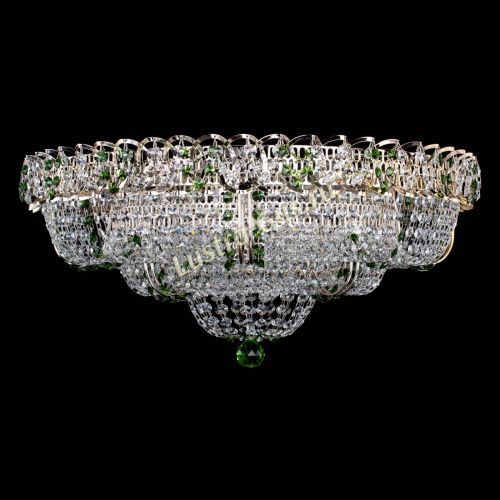 Люстра Двойное Кольцо Классика №6 зеленая в Саратове Гусь Хрустальный