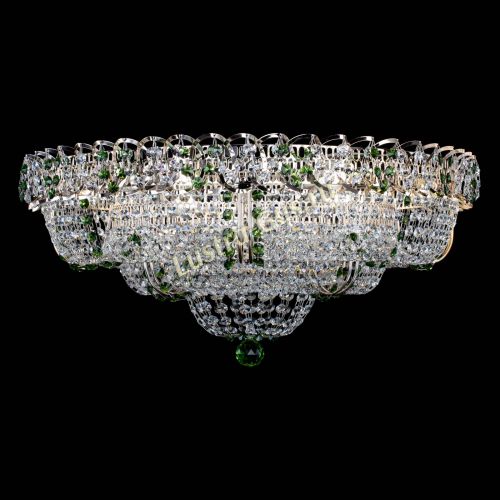 Люстра Двойное Кольцо Классика №6 зеленая в Саратове Гусь Хрустальный