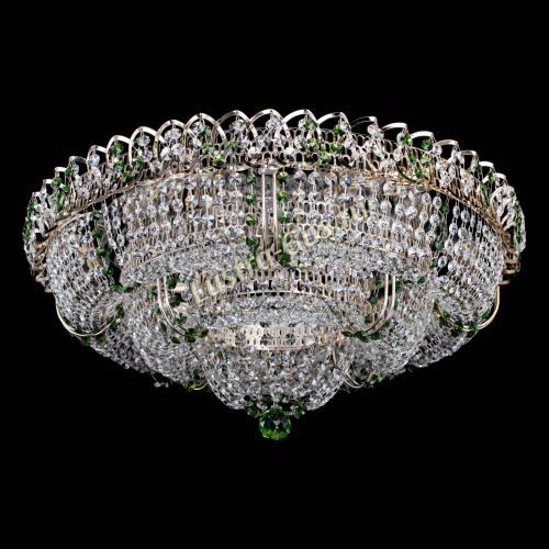 Люстра Двойное Кольцо Классика №6 зеленая в Саратове Гусь Хрустальный