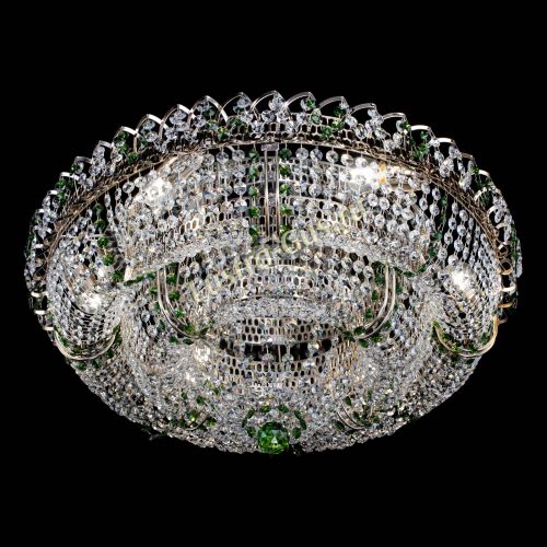 Люстра Двойное Кольцо Классика №6 зеленая в Саратове Гусь Хрустальный