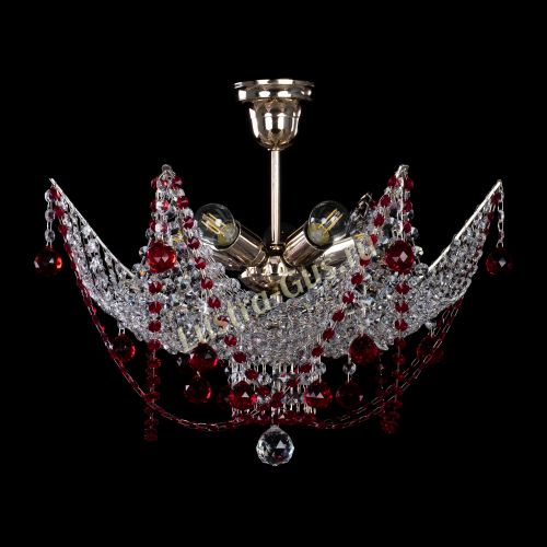 Люстра Элина №2 красная в Саратове Гусь Хрустальный