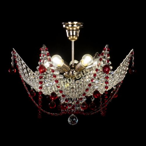 Люстра Элина №2 красная в Саратове Гусь Хрустальный