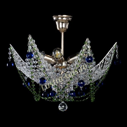 Люстра Элина №2 сине-зеленая в Саратове Гусь Хрустальный