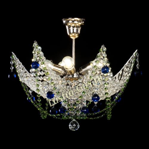 Люстра Элина №2 сине-зеленая в Саратове Гусь Хрустальный