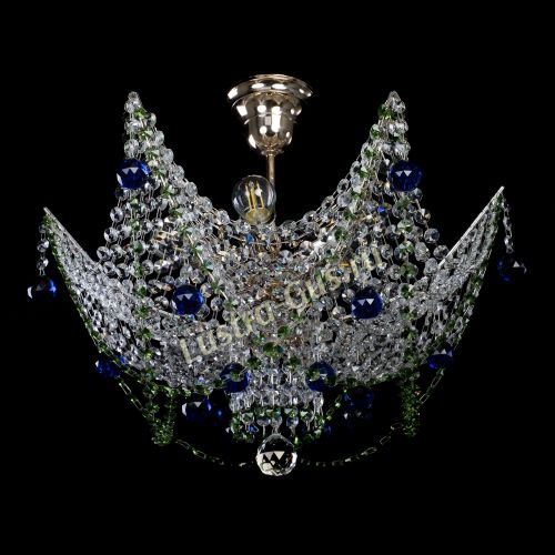 Люстра Элина №2 сине-зеленая в Саратове Гусь Хрустальный