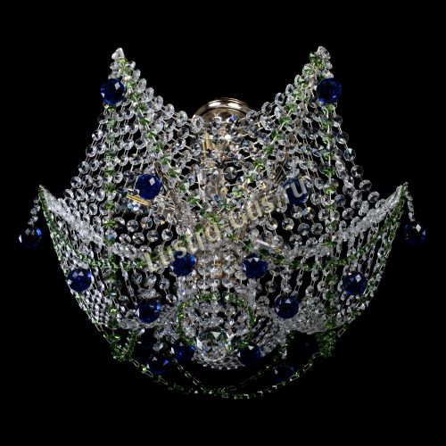 Люстра Элина №2 сине-зеленая в Саратове Гусь Хрустальный