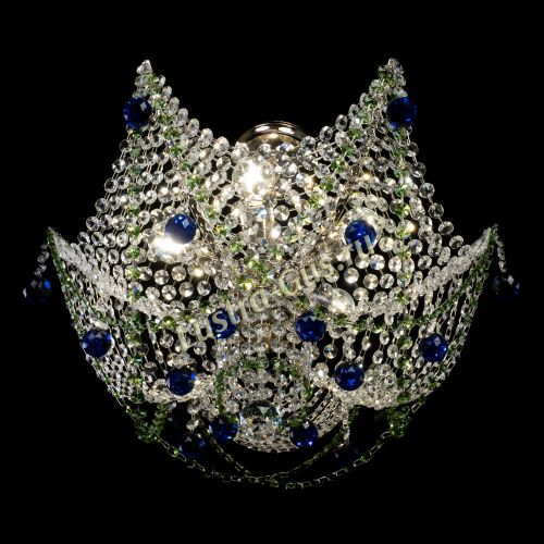 Люстра Элина №2 сине-зеленая в Саратове Гусь Хрустальный