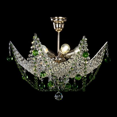 Люстра Элина №2 зеленая в Саратове Гусь Хрустальный