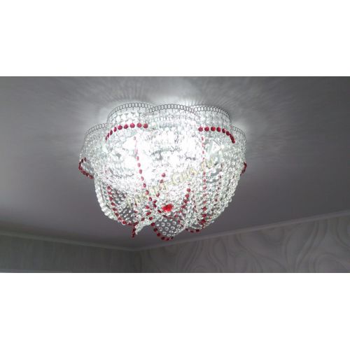 Люстра Есения красная в Саратове Гусь Хрустальный