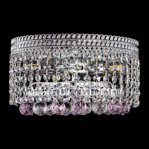 Люстра Флоренция шар №2 розовая в Саратове Гусь Хрустальный