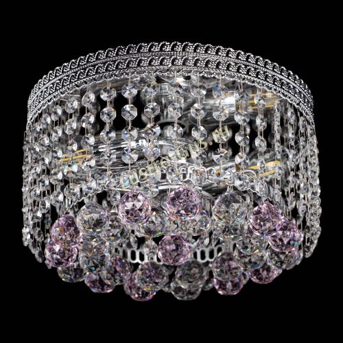 Люстра Флоренция шар №2 розовая в Саратове Гусь Хрустальный