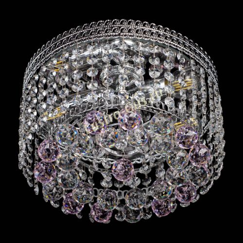 Люстра Флоренция шар №2 розовая в Саратове Гусь Хрустальный