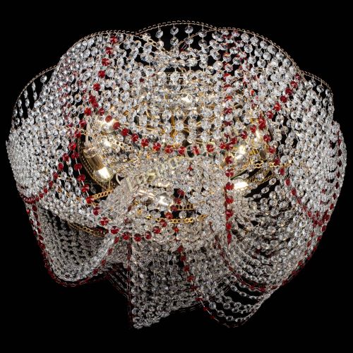 Люстра Галактика №4 красная в Саратове Гусь Хрустальный