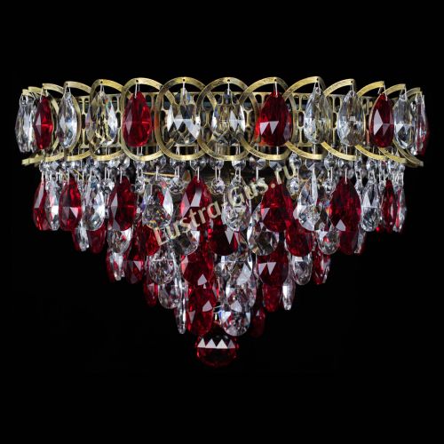 Люстра Грация №1 под бронзу красная в Саратове Гусь Хрустальный