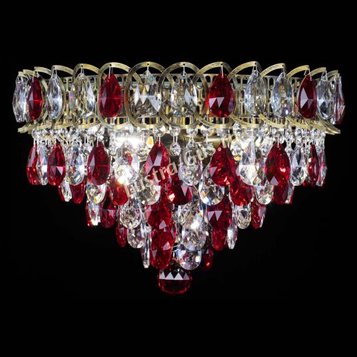 Люстра Грация №1 под бронзу красная в Саратове Гусь Хрустальный