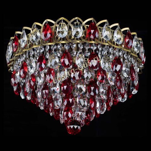 Люстра Грация №1 под бронзу красная в Саратове Гусь Хрустальный