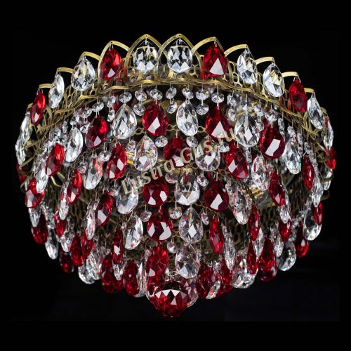 Люстра Грация №1 под бронзу красная в Саратове Гусь Хрустальный