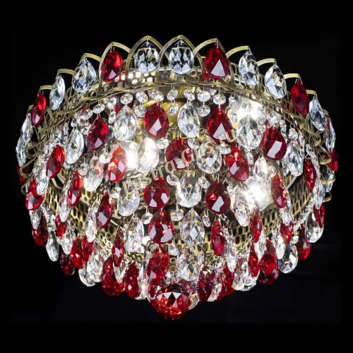 Люстра Грация №1 под бронзу красная в Саратове Гусь Хрустальный