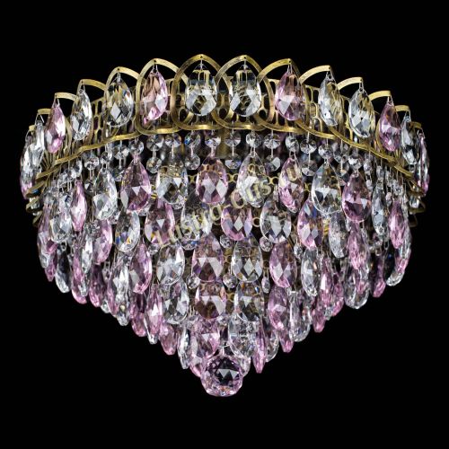 Люстра Грация №1 под бронзу розовая в Саратове Гусь Хрустальный