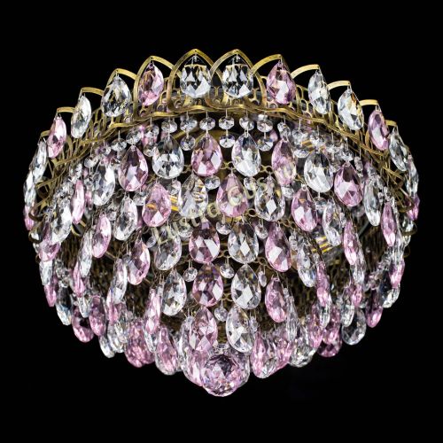 Люстра Грация №1 под бронзу розовая в Саратове Гусь Хрустальный