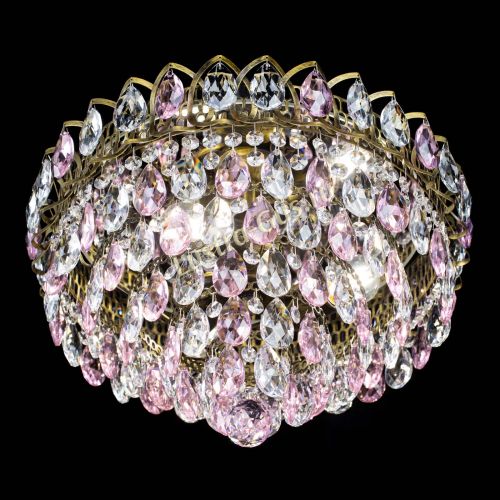 Люстра Грация №1 под бронзу розовая в Саратове Гусь Хрустальный