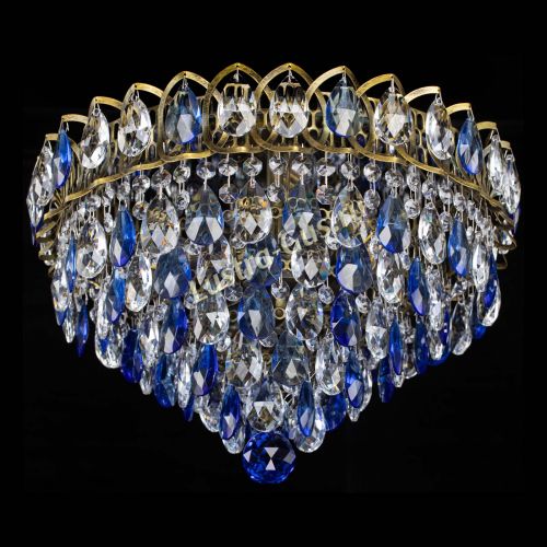 Люстра Грация №1 под бронзу синяя в Саратове Гусь Хрустальный