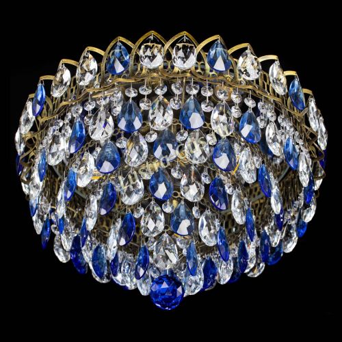 Люстра Грация №1 под бронзу синяя в Саратове Гусь Хрустальный