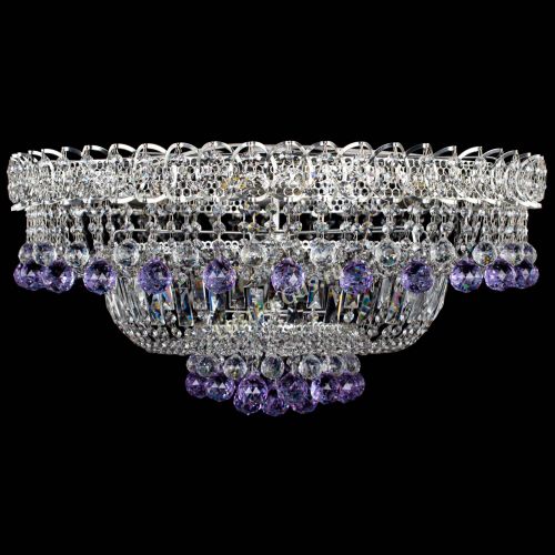 Люстра Хрустальный каскад №3 Шар фиолетовая в Саратове Гусь Хрустальный