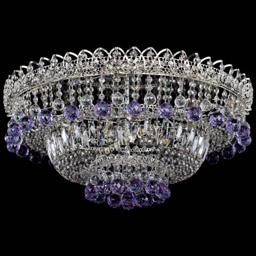 Люстра Хрустальный каскад №3 Шар фиолетовая в Саратове Гусь Хрустальный