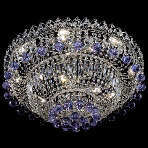 Люстра Хрустальный каскад №3 Шар фиолетовая в Саратове Гусь Хрустальный